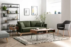 Miliboo Sofa skandinavisch 3 Plätze Bezug abnhembar Rosa OSLO* Design-sofas