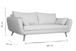 Miliboo Sofa skandinavisch 3 Plätze eisblau CREEP* Design-sofas