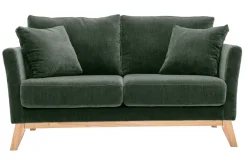 Miliboo Sofa skandinavisch 2 Plätze Khaki Holzbeine OSLO* Design-sofas