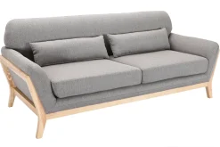Miliboo Sofa skandinavisch 3 Plätze Grau Holzbeine YOKO* Design-sofas