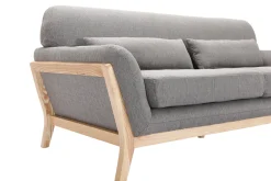 Miliboo Sofa skandinavisch 3 Plätze Grau Holzbeine YOKO* Design-sofas