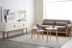 Miliboo Sofa skandinavisch 3 Plätze Grau Holzbeine YOKO* Design-sofas