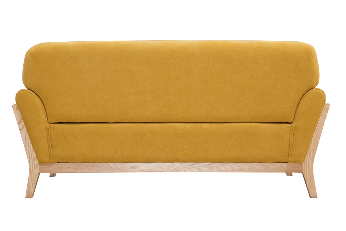 Miliboo Sofa skandinavisch 2 Plätze senfgelb Holzbeine YOKO* Design-sofas