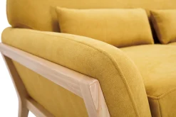 Miliboo Sofa skandinavisch 2 Plätze senfgelb Holzbeine YOKO* Design-sofas