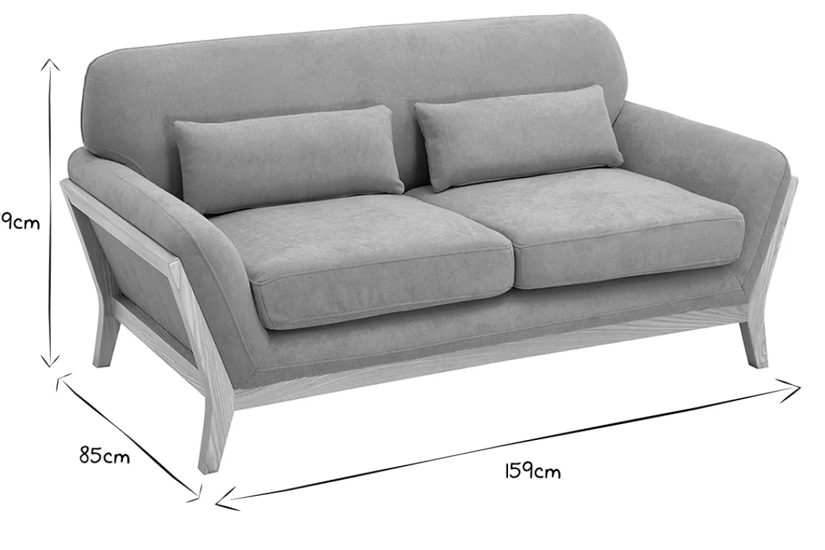Miliboo Sofa skandinavisch 2 Plätze senfgelb Holzbeine YOKO* Design-sofas