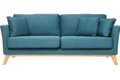 Miliboo Sofa skandinavisch 3 Plätze -Blau Holzbeine OSLO* Design-sofas