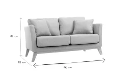 Miliboo Sofa skandinavisch 2 Plätze Lagunenblau und helle Holzbeine OSLO* Design-sofas