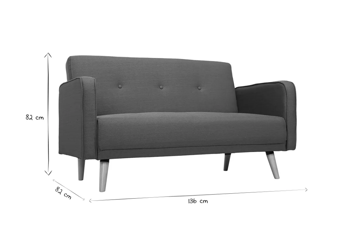 Miliboo Sofa skandinavisch 2 Plätze Dunkelgrau ULLA* Design-sofas