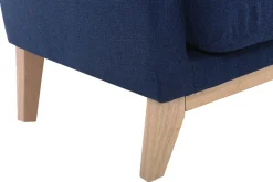 Miliboo Sofa skandinavisch 2 Plätze Dunkelblau und helle Holzbeine OSLO* Design-sofas