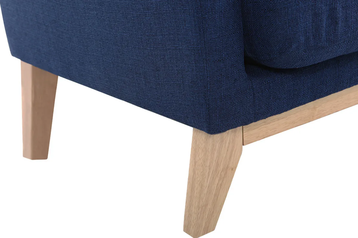 Miliboo Sofa skandinavisch 2 Plätze Dunkelblau und helle Holzbeine OSLO* Design-sofas
