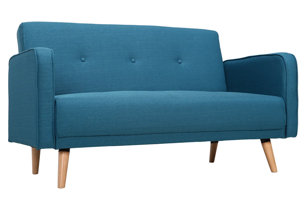 Miliboo Sofa skandinavisch 2 Plätze Blau ULLA* Design-sofas