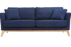 Miliboo Sofa skandinavisch 3 Plätze Dunkelblau Holzbeine OSLO* Design-sofas