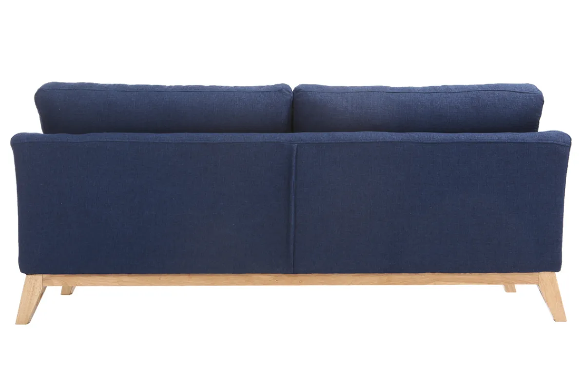 Miliboo Sofa skandinavisch 3 Plätze Dunkelblau Holzbeine OSLO* Design-sofas