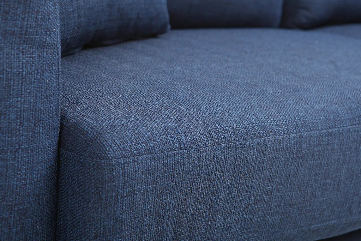 Miliboo Sofa skandinavisch 3 Plätze Dunkelblau Holzbeine OSLO* Design-sofas