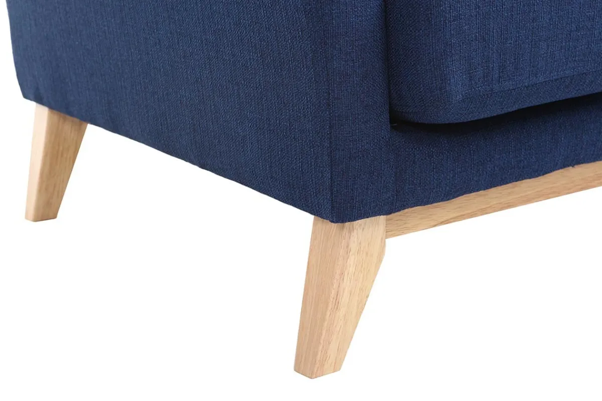 Miliboo Sofa skandinavisch 3 Plätze Dunkelblau Holzbeine OSLO* Design-sofas