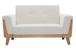 Miliboo Sofa skandinavisch 2 Plätze Altweiß Holzbeine FJORD* Design-sofas