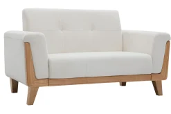 Miliboo Sofa skandinavisch 2 Plätze Altweiß Holzbeine FJORD* Design-sofas