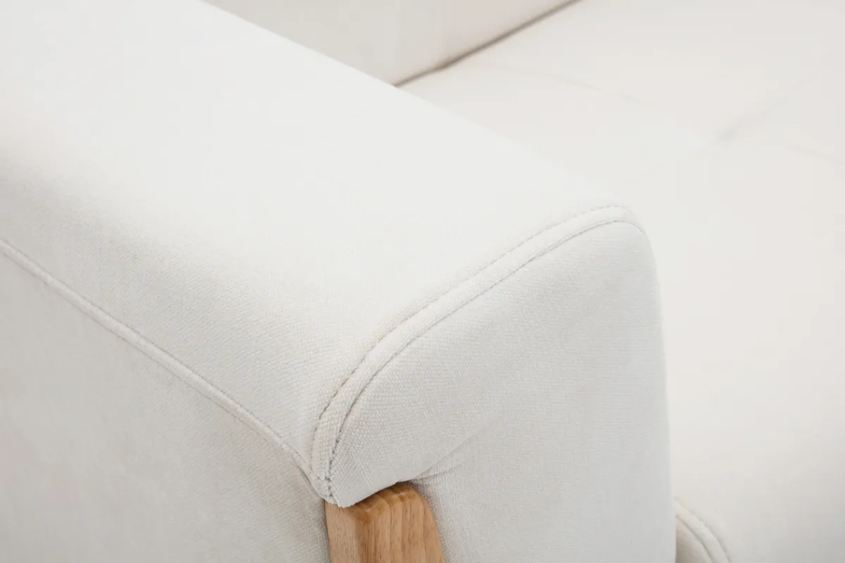 Miliboo Sofa skandinavisch 2 Plätze Altweiß Holzbeine FJORD* Design-sofas