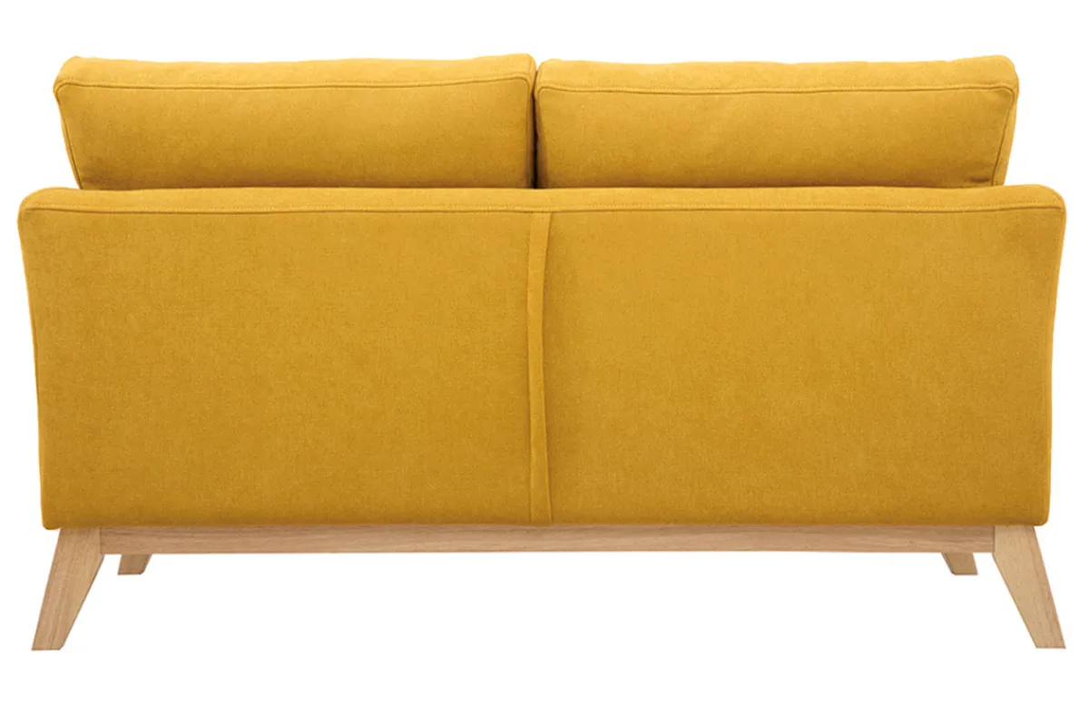 Miliboo Sofa skandinavisch 2 Plätze Senfgelb helle Holzbeine OSLO* Design-sofas
