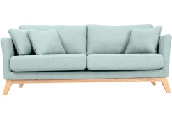 Miliboo Sofa skandinavisch 3 Plätze Hellblau Holzbeine OSLO* Design-sofas
