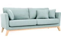 Miliboo Sofa skandinavisch 3 Plätze Hellblau Holzbeine OSLO* Design-sofas