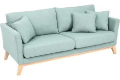 Miliboo Sofa skandinavisch 3 Plätze Hellblau Holzbeine OSLO* Design-sofas