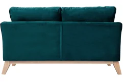 Miliboo Sofa skandinavisch 2 Plätze Samt Blaugrün helle Holzbeine OSLO* Design-sofas