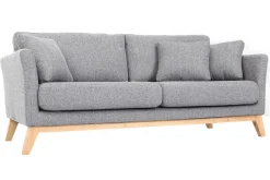 Miliboo Sofa skandinavisch 3 Plätze Hellgrau Holzbeine OSLO* Design-sofas