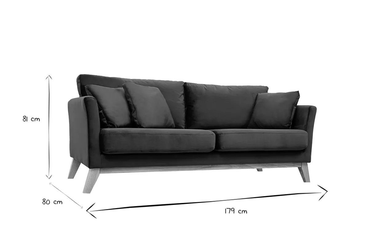 Miliboo Sofa skandinavisch 3 Plätze Bezug abnhembar Rosa OSLO* Design-sofas