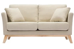 Miliboo Sofa skandinavisch 2 Plätze Beige helle Holzbeine OSLO* Design-sofas