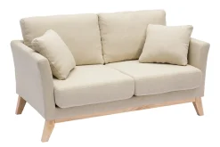 Miliboo Sofa skandinavisch 2 Plätze Beige helle Holzbeine OSLO* Design-sofas
