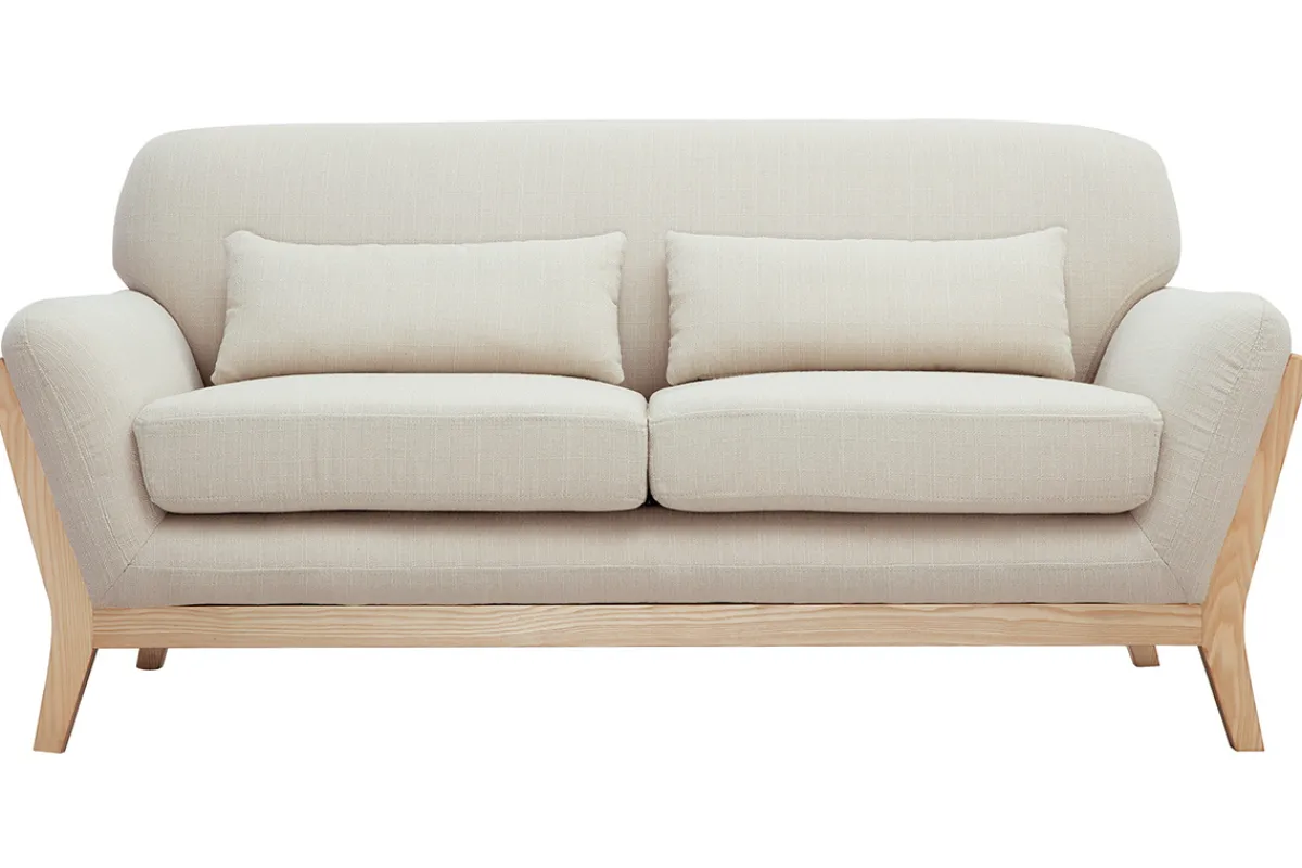 Miliboo Sofa skandinavisch 2 Plätze beiger Stoff YOKO* Design-sofas