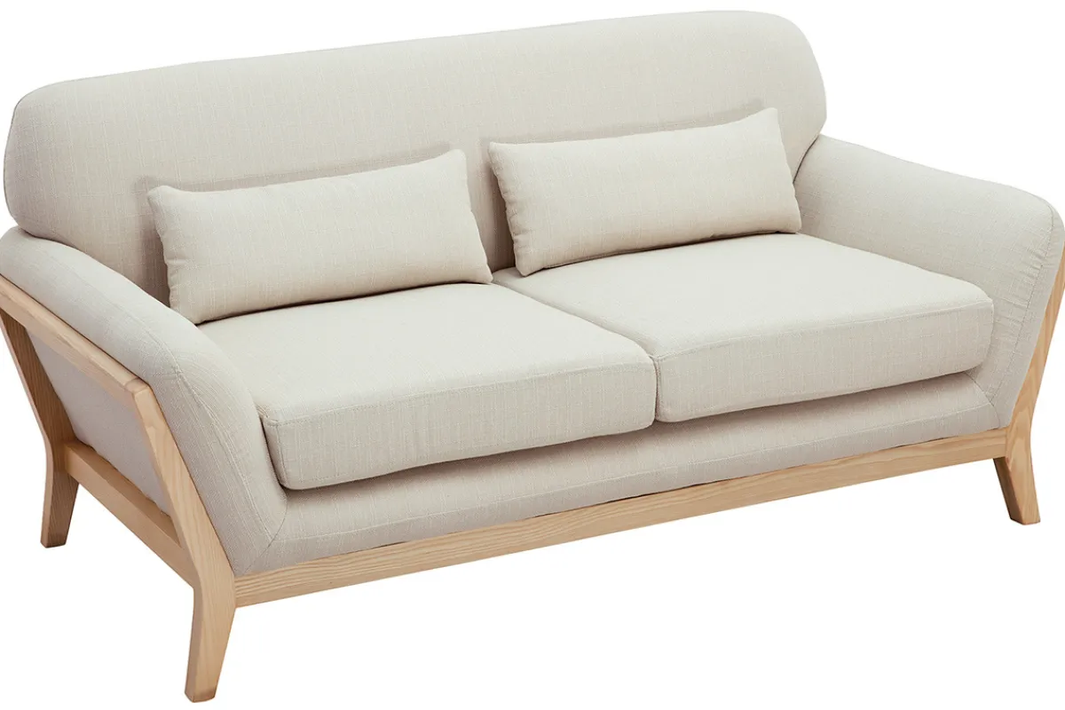 Miliboo Sofa skandinavisch 2 Plätze beiger Stoff YOKO* Design-sofas