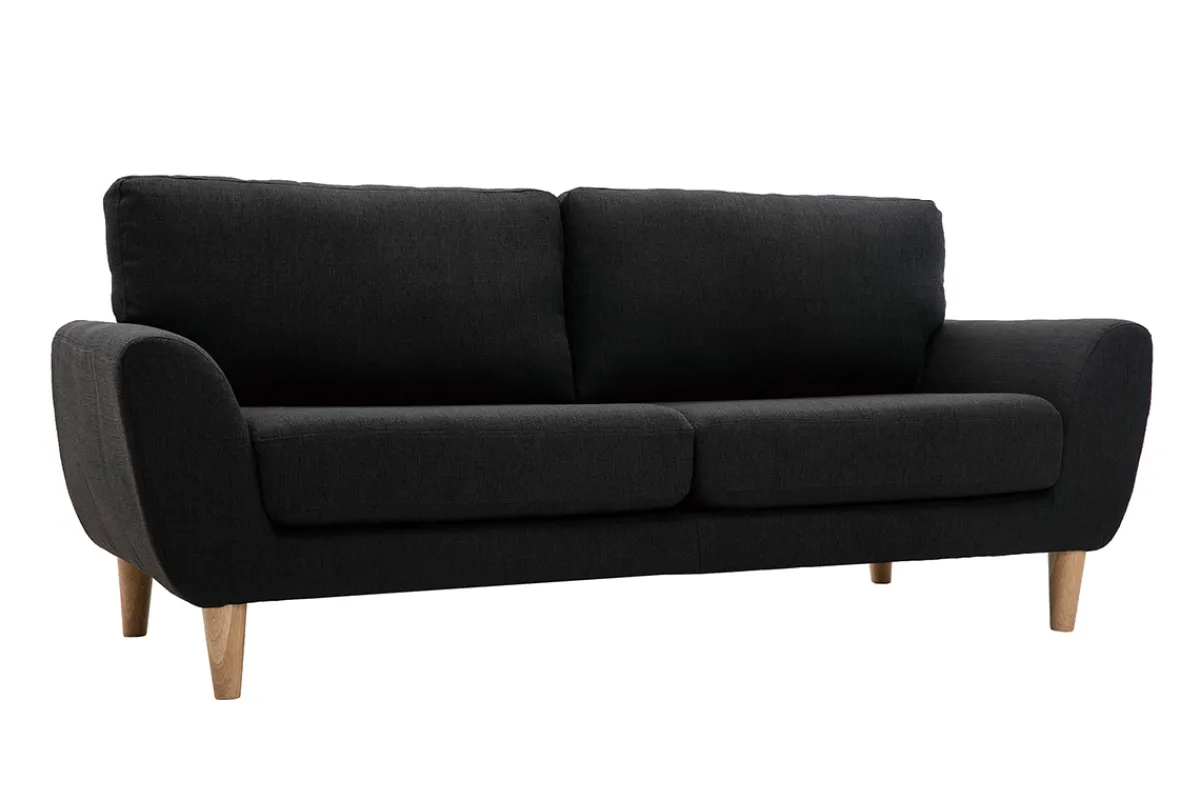 Miliboo Sofa Skandinavisch Stoff Anthrazitgrau 3-Sitzer ALICE* Design-sofas