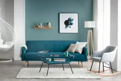 Miliboo Sofa verstellbar 3 Plätze skandinavisches Design Blaugrün ULLA* Schlafsofas