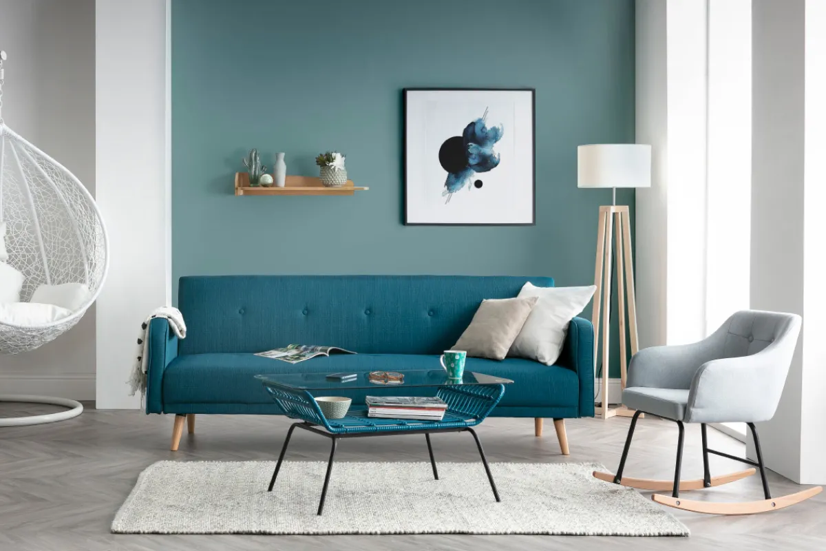 Miliboo Sofa verstellbar 3 Plätze skandinavisches Design Blaugrün ULLA* Schlafsofas