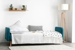 Miliboo Sofa verstellbar 3 Plätze skandinavisches Design Blaugrün ULLA* Schlafsofas