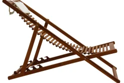 Miliboo Sonnenliege aus Massivholz mit weißem Stoffkissen (2er-Set) MOONA* Gartenliegen