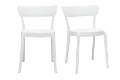 Miliboo Stapelbare Stühle weißer Kunststoff für Innen- und Außenbereich (2er- Set) RIOS* Gartenstühle