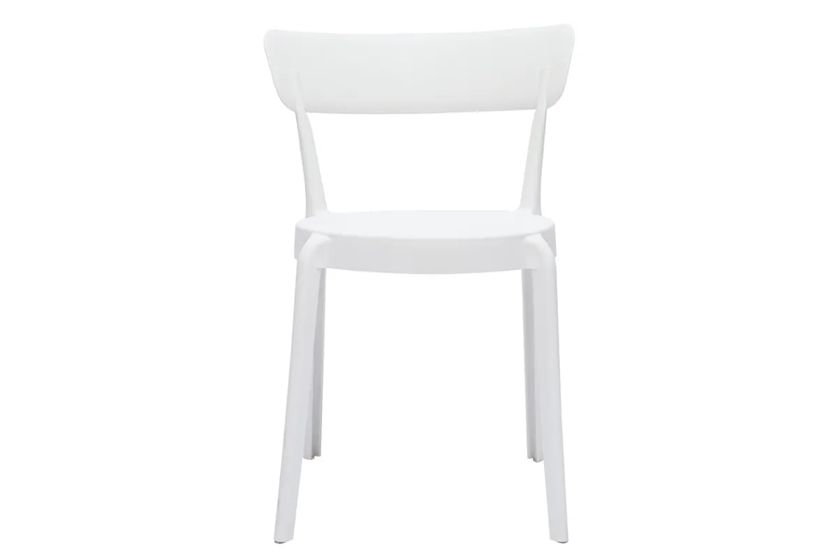 Miliboo Stapelbare Stühle weißer Kunststoff für Innen- und Außenbereich (2er- Set) RIOS* Gartenstühle