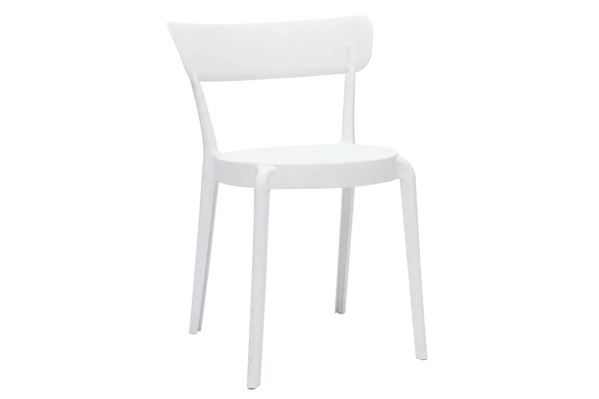 Miliboo Stapelbare Stühle weißer Kunststoff für Innen- und Außenbereich (2er- Set) RIOS* Gartenstühle