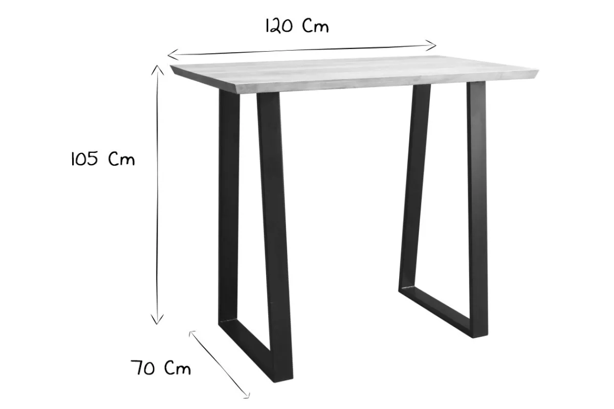 Miliboo Stehtisch Mango und schwarzes Metall 120cm VIJAY* Bartische/ Bar