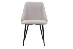 Miliboo Stühle aus beigem Stoff mit strukturiertem Samteffekt und schwarze Metallfüße (2er-Set) HIGGINS* Design-stühle