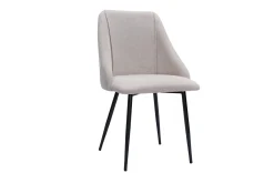 Miliboo Stühle aus beigem Stoff mit strukturiertem Samteffekt und schwarze Metallfüße (2er-Set) HIGGINS* Design-stühle