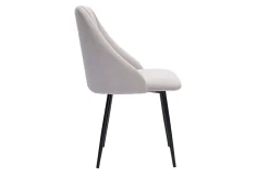 Miliboo Stühle aus beigem Stoff mit strukturiertem Samteffekt und schwarze Metallfüße (2er-Set) HIGGINS* Design-stühle