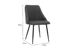 Miliboo Stühle aus beigem Stoff mit strukturiertem Samteffekt und schwarze Metallfüße (2er-Set) HIGGINS* Design-stühle