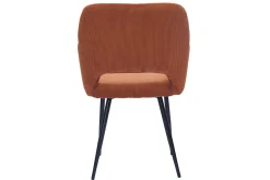 Miliboo Stühle aus Cordstoff in Terracotta und schwarzem Metall (2er-Set) LAURETTE* Design-stühle