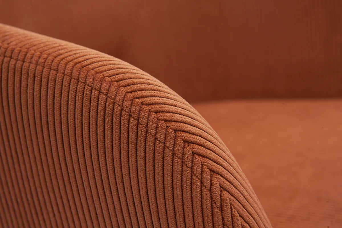 Miliboo Stühle aus Cordstoff in Terracotta und schwarzem Metall (2er-Set) LAURETTE* Design-stühle