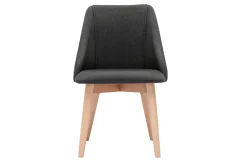 Miliboo Stühle aus dunkelgrauem Stoff mit Samteffekt und massivem Buchenholz (2er-Set) HIGGINS* Design-stühle
