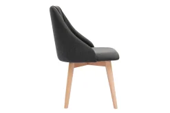 Miliboo Stühle aus dunkelgrauem Stoff mit Samteffekt und massivem Buchenholz (2er-Set) HIGGINS* Design-stühle
